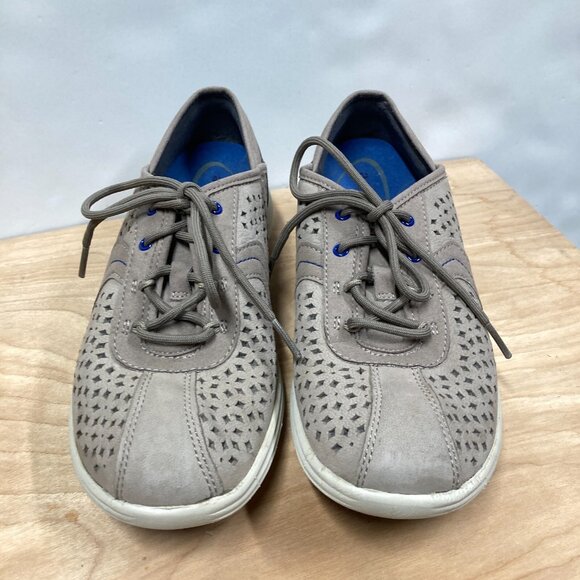 Aravon Betty-AR Leather Sneakers, Women's 8, Casual Lace-Up‎ Stone Tan Cut-Outs - Picture 2 of 10